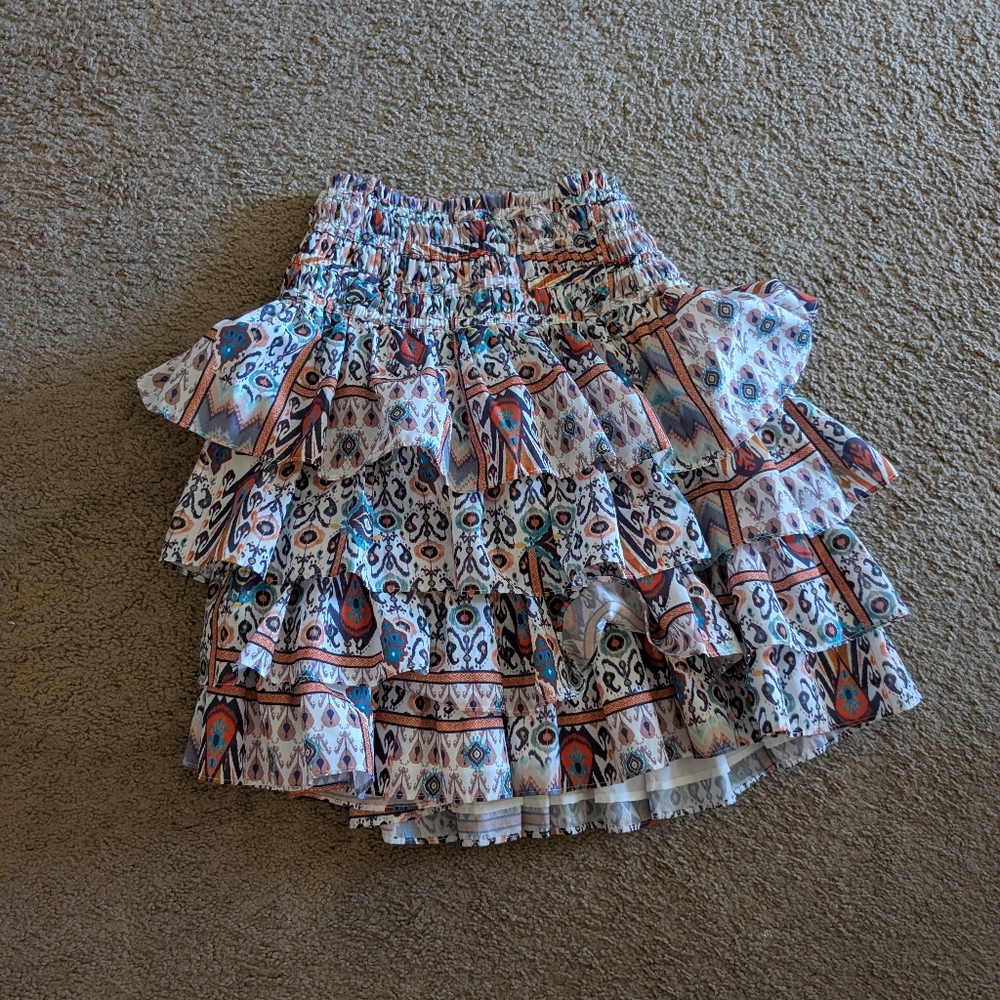 Colorful Patterned A-Line Skirt